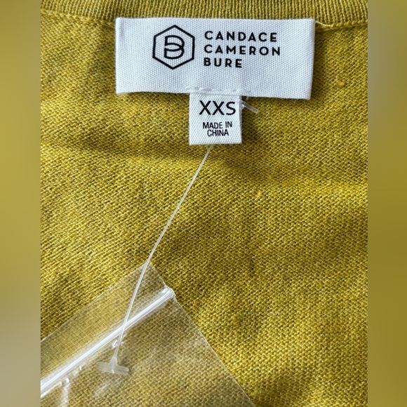 NEW Candace Cameron Bure V-Neck Cardigan Sweater Golden Olive Size XXS QVC - Picture 2 of 6